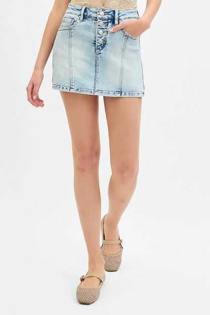 RISEN Full Size High Rise Button Down Skorts Plus Size - Tigbul's Variety Fashion Shop