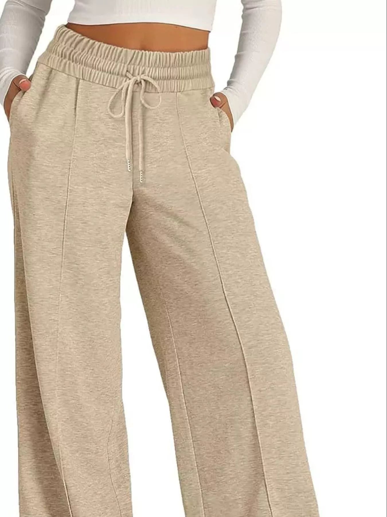 Wide Leg Drawstring Pants - Tigbul's Variety Fashion Shop