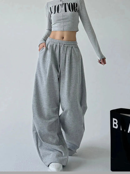 Oversized Wide Leg Drawstring Pants - Tigbul's Variety Fashion Shop