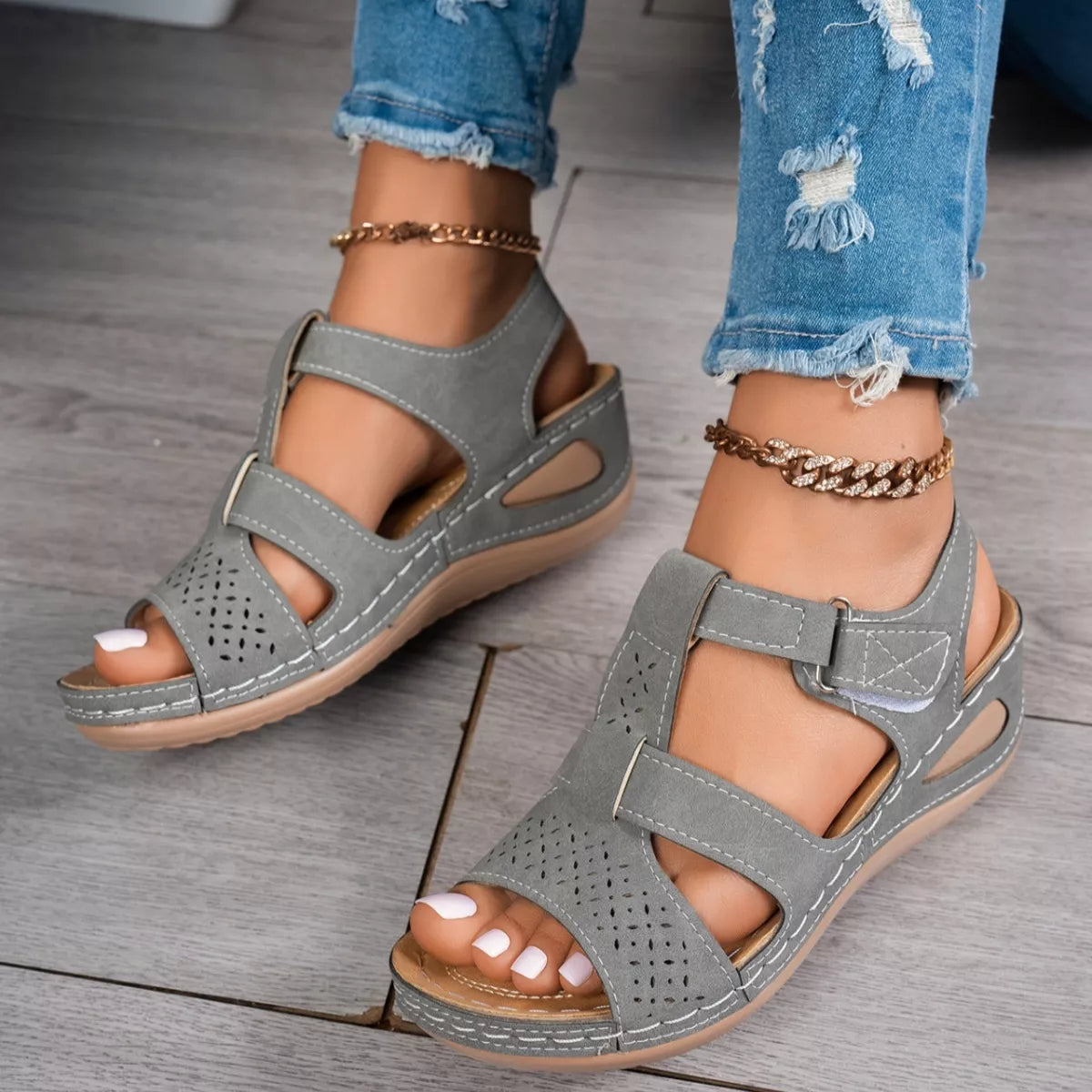 Open Toe Wedge Sandals - Tigbul's Variety Fashion Shop