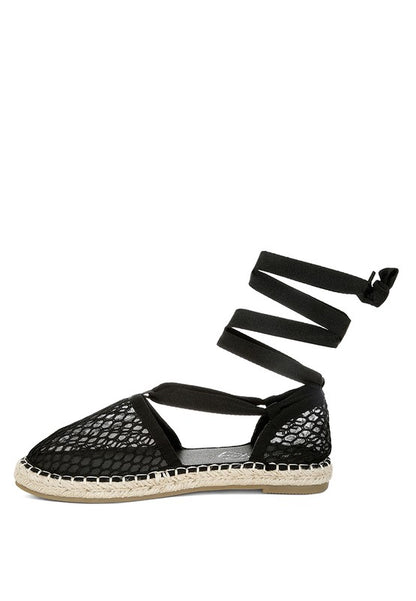 Sonara Mesh Flat Espadrille Sandals - Tigbul's Variety Fashion Shop