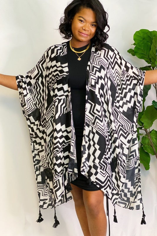 Geometric Art Kimono - Tigbul's Variety Fashion Shop