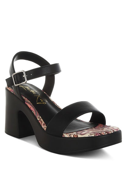 Kolata Faux Leather Pin Buckle Platform Heels - Tigbul's Variety Fashion Shop