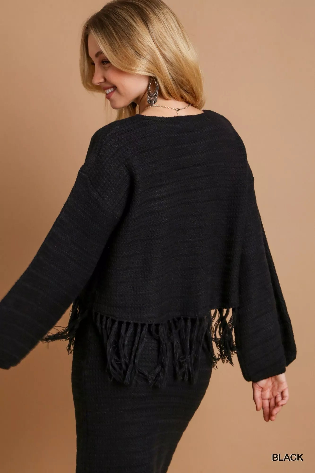 Umgee Crochet Knit Crop Top with Frey Hem - Tigbul's Variety Fashion Shop