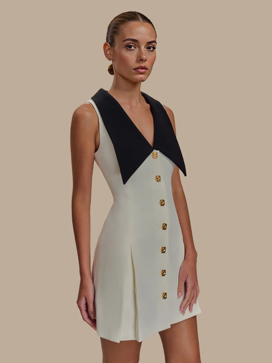 Button Front Sleeveless Mini Dress - Tigbul's Variety Fashion Shop