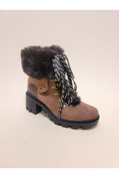 VINI-FUR COMBAT BOOTIES - Tigbul's Variety Fashion Shop