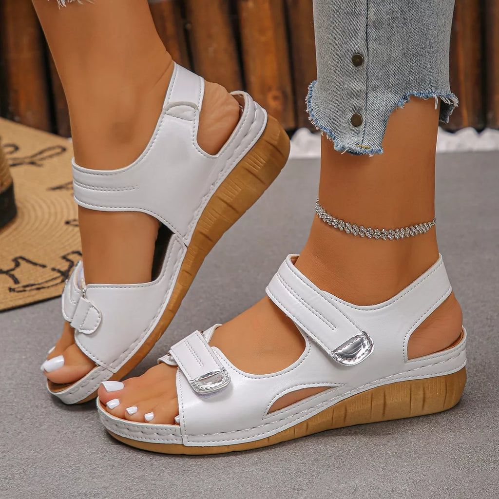 Open Toe Easy Strap Wedge Summer Sandals - Tigbul's Variety Fashion Shop