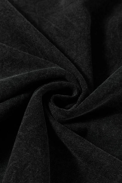 Contrast Round Neck Half Sleeve Black T-Shirt - Tigbul's Variety Fashion Shop
