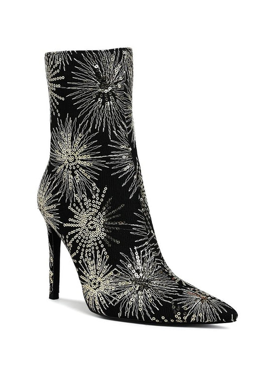 Oleander Sequin Embellished Stiletto Boots - Tigbul's Variety Fashion Shop