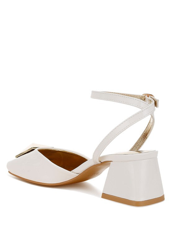 Griselda Brooch Detail Ankle Strap Sandals - Tigbul's Variety Fashion Shop