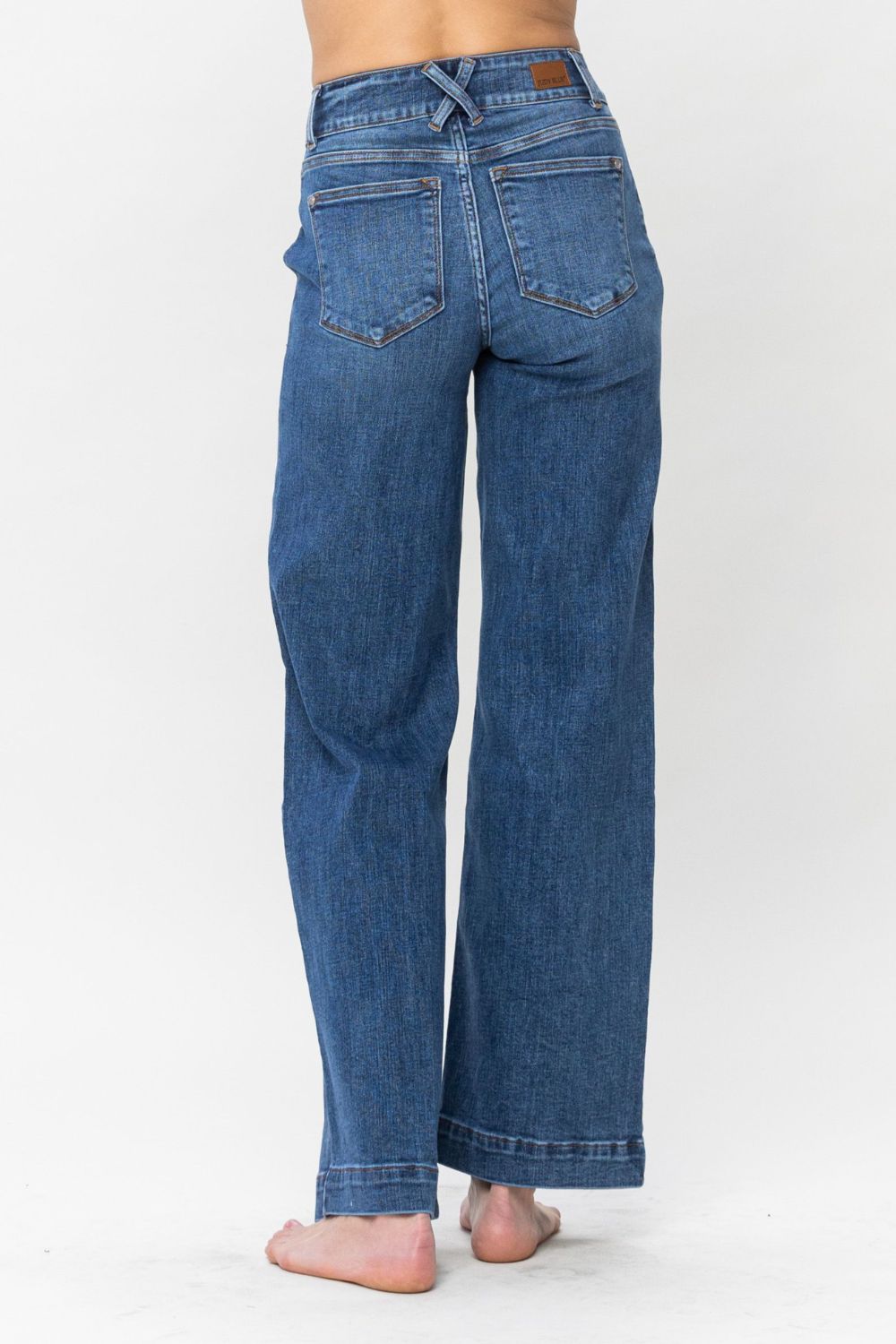 Judy Blue Full Size Double Button Wide Leg Jeans - Tigbul's Variety Fashion Shop