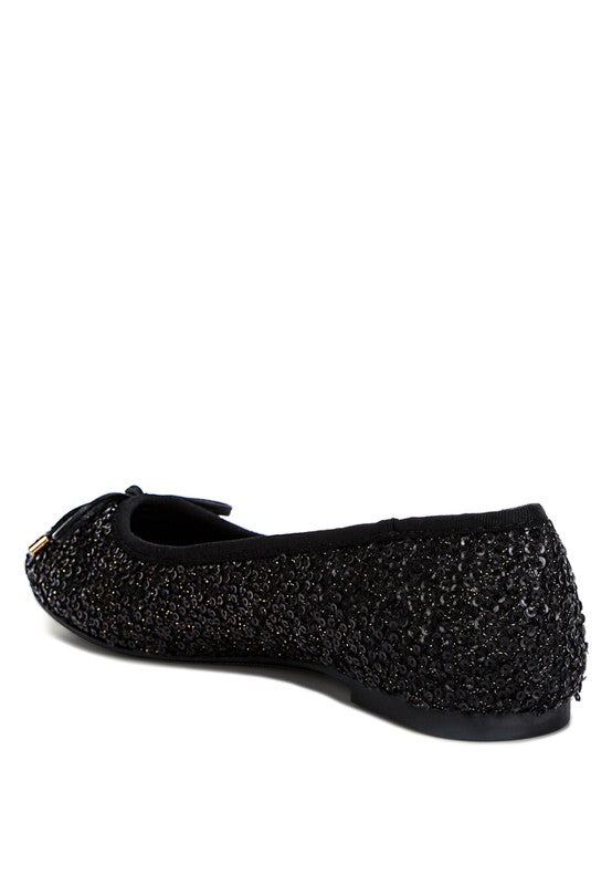 Ringo Black Sequin Embellished Ballet Flats - Tigbuls Variety Fashion