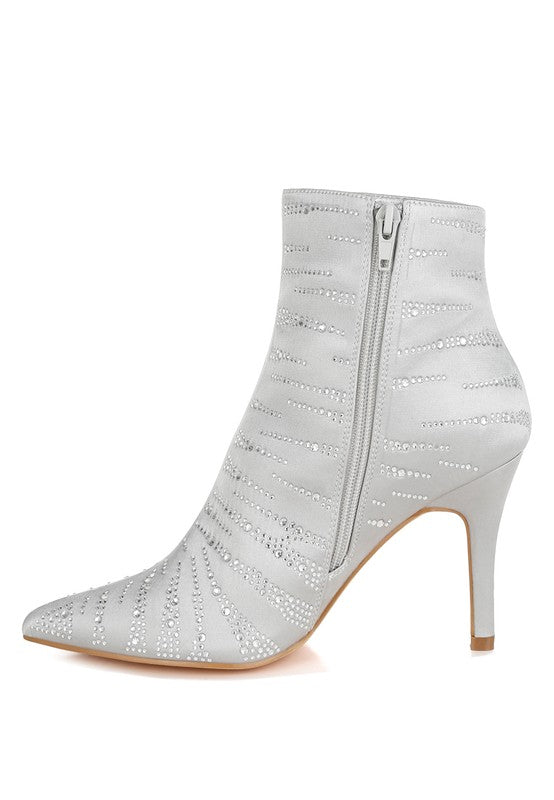 Toget Satin Rhinestone Ankle Party Boots - Tigbul's Variety Fashion Shop