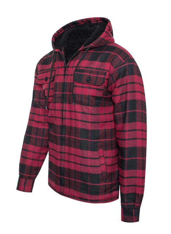 Men's Flannel Sherpa Lining Jacket - Tigbul's Variety Fashion Shop