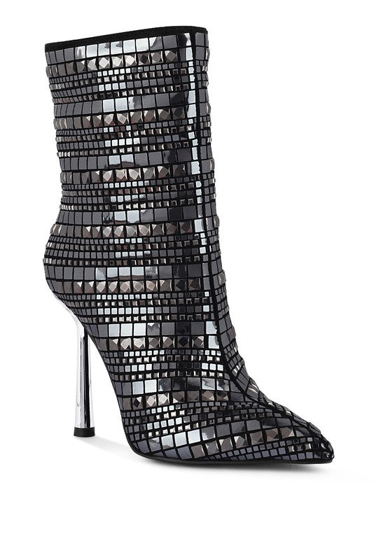 Extravagance Mirror Embellished Stiletto Boots - Tigbuls Variety Fashion