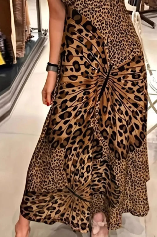Butterfly Leopard Maxi Cami Dress - Tigbul's Variety Fashion Shop