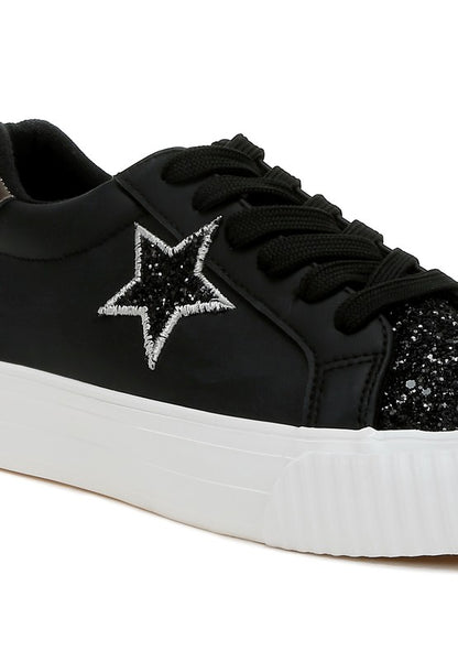 Merida Glitter Patch Chunky Sneakers - Tigbul's Variety Fashion Shop