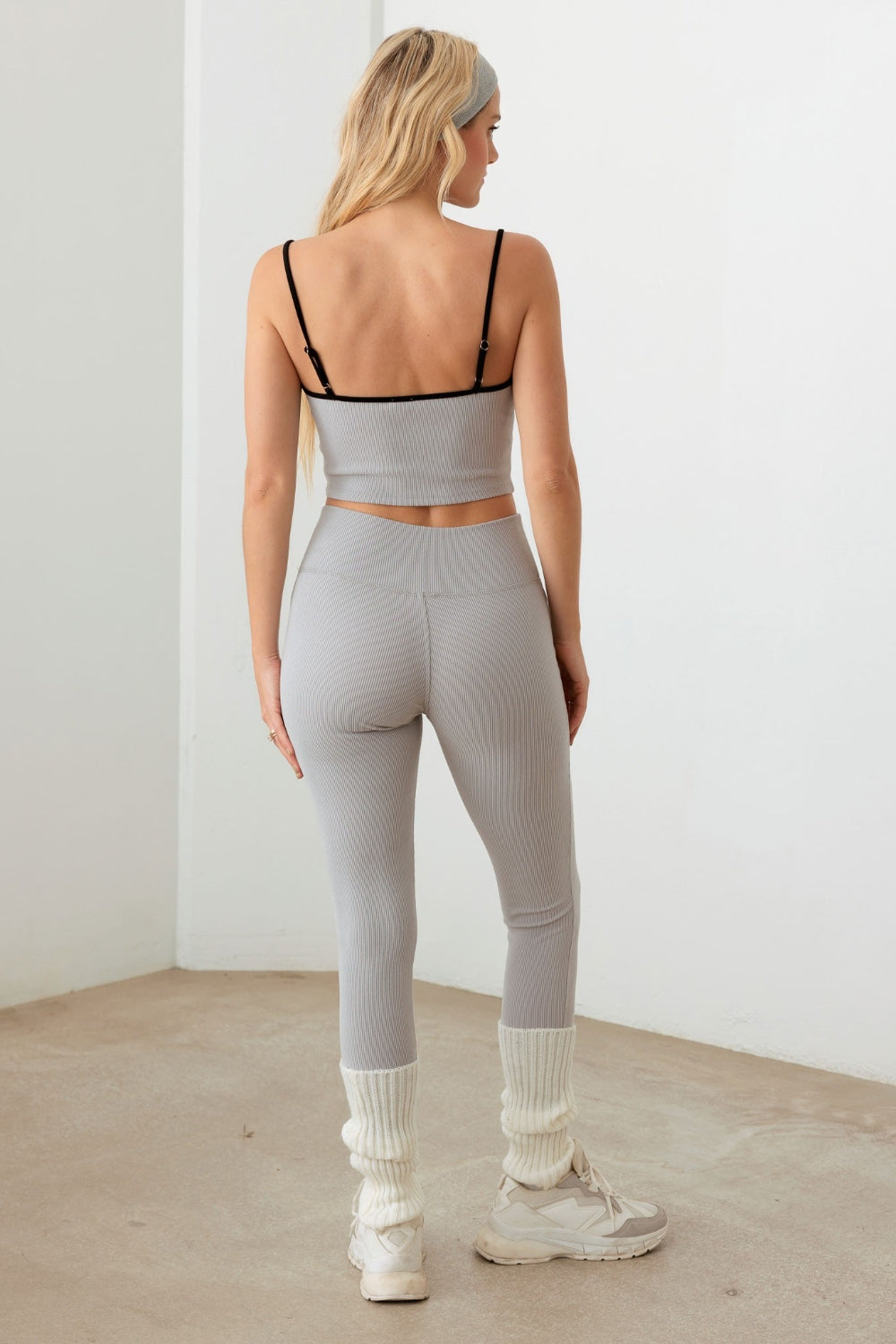 Le Lis Ribbed Crop Cami and High Waist Brushed Leggings Set - Tigbul's Variety Fashion Shop