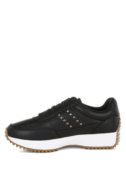 Athion Studded Real Leather Sneakers - Tigbul's Variety Fashion Shop