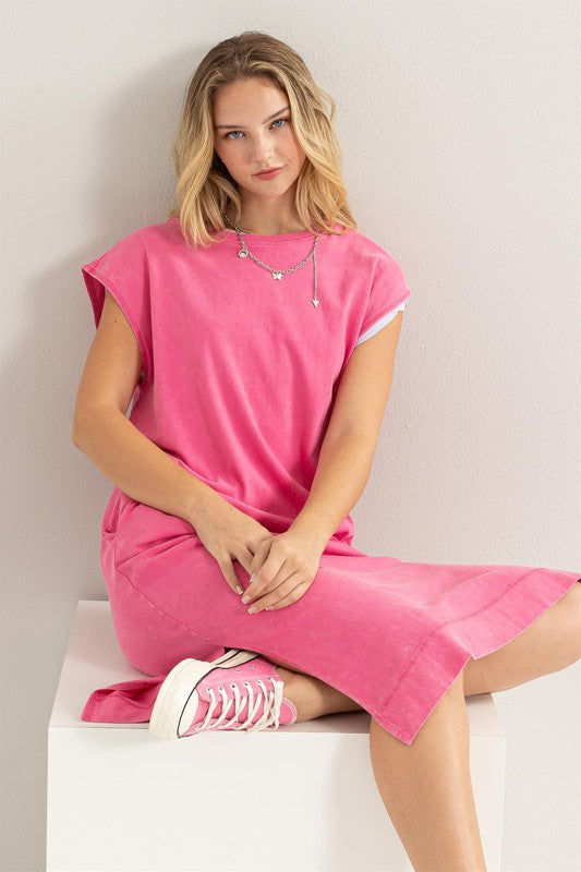 Casual Comfy Sleeveless Midi Dress - Tigbul's Variety Fashion Shop