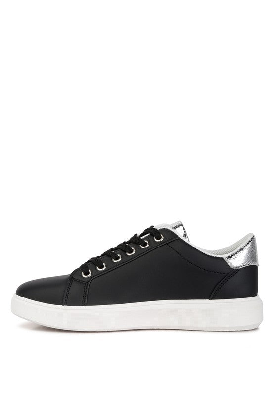 Claude Faux Leather Back Panel Detail Sneakers - Tigbuls Variety Fashion