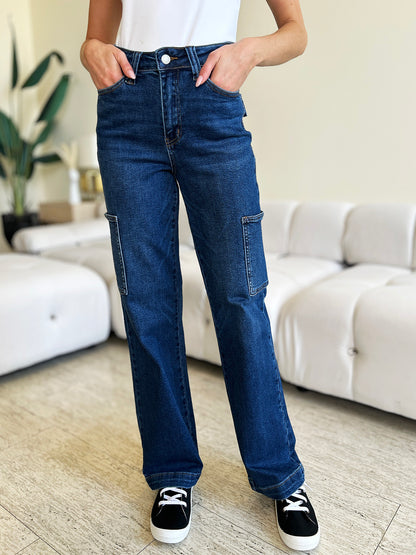 Judy Blue Full Size High Waist Straight Cargo Jeans - Tigbul's Variety Fashion Shop