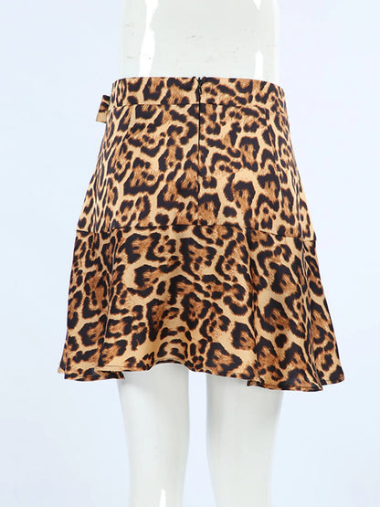 Leopard Print Mini Skirt - Tigbul's Variety Fashion Shop