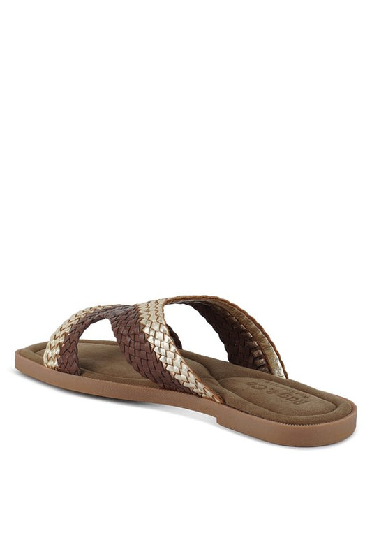 Eirata Braided Real Leather Slip-On Flats - Tigbul's Variety Fashion Shop