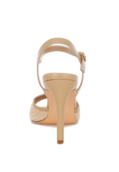 Vilasta Raffia Square Toe Stiletto Heels - Tigbul's Variety Fashion Shop
