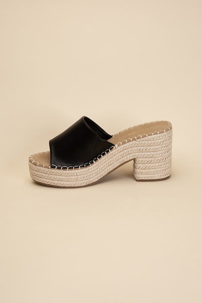 LOCK-1 Espadrille Mule Heels - Tigbuls Variety Fashion