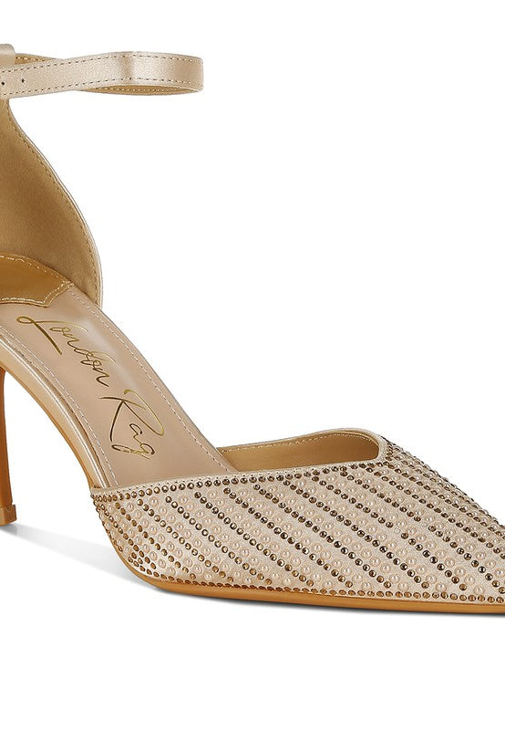 Wanda Pearls & Sequins Embellished High Heel Sandals - Tigbul's Variety Fashion Shop