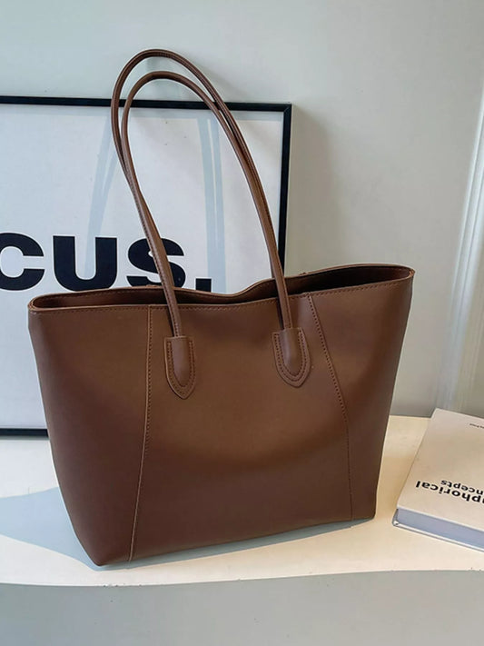 PU Leather Tote Bag - Tigbul's Variety Fashion Shop