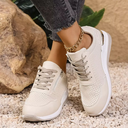 Lace Up Wedge Sneakers - Tigbul's Variety Fashion Shop