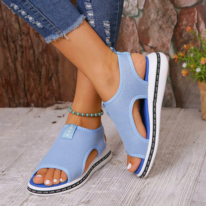 Mesh Open Toe Platform Sandals - Tigbul's Variety Fashion Shop