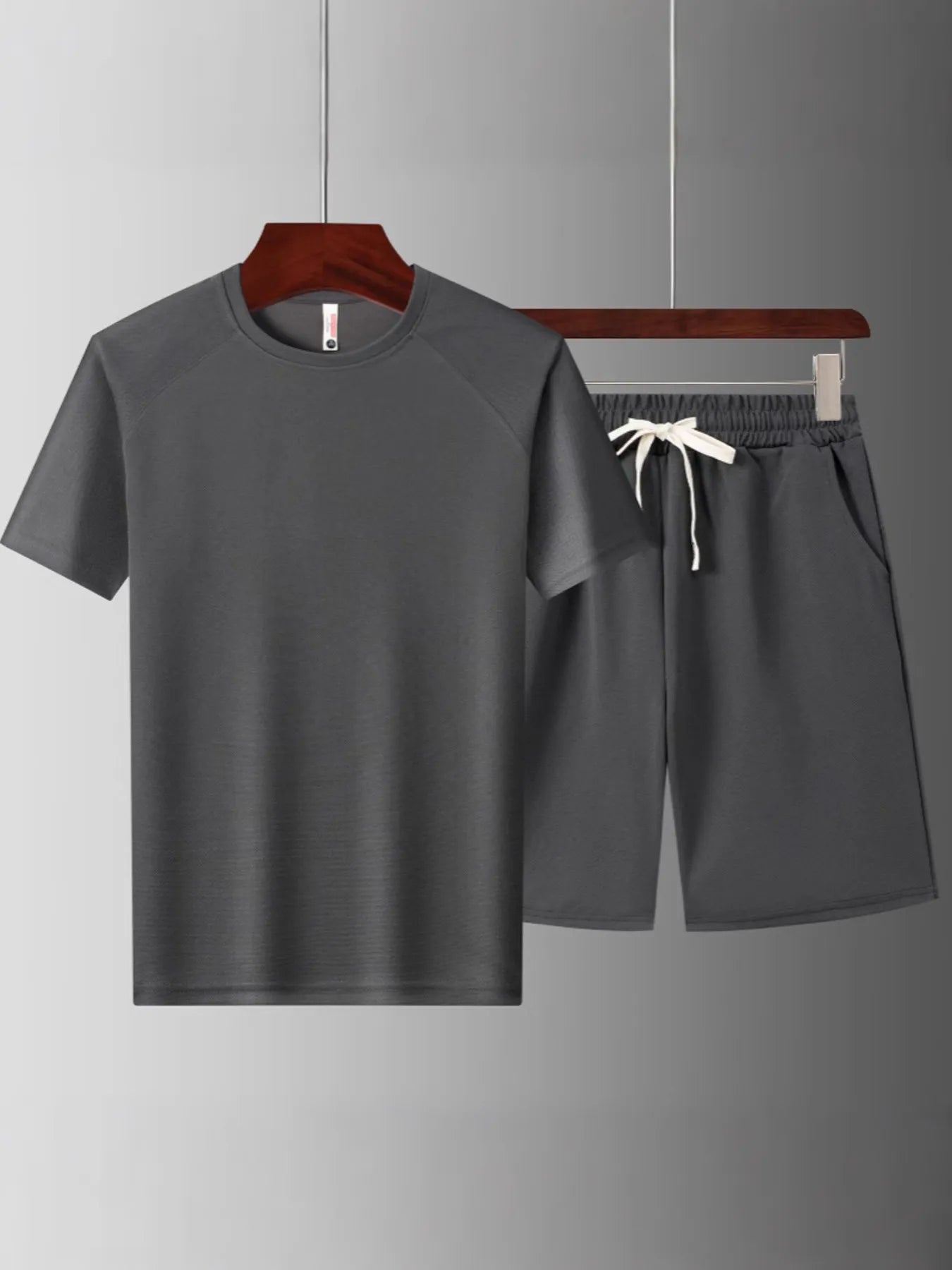 Men's Plus Size Short Sleeve Top and Shorts Set - Tigbul's Variety Fashion Shop