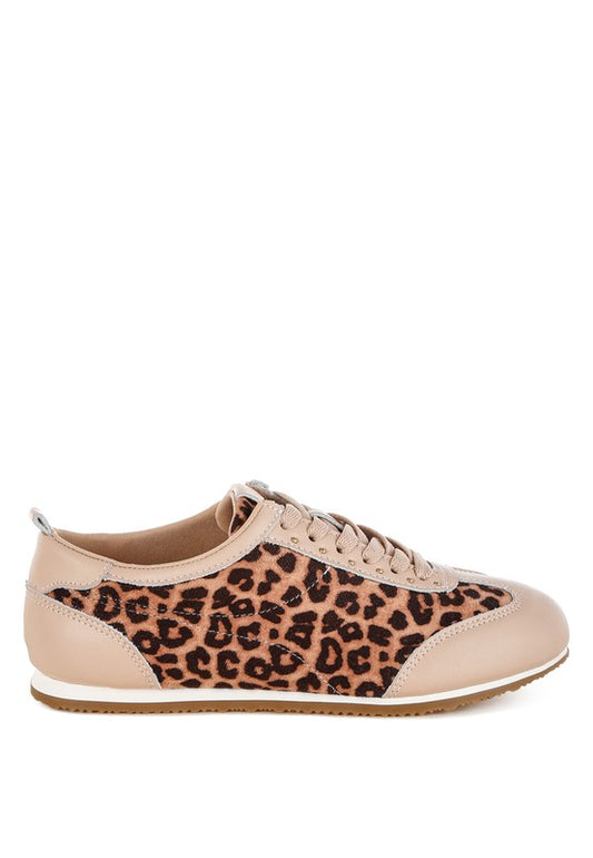 Narati Leopard Print Real Leather Sneakers - Tigbul's Variety Fashion Shop
