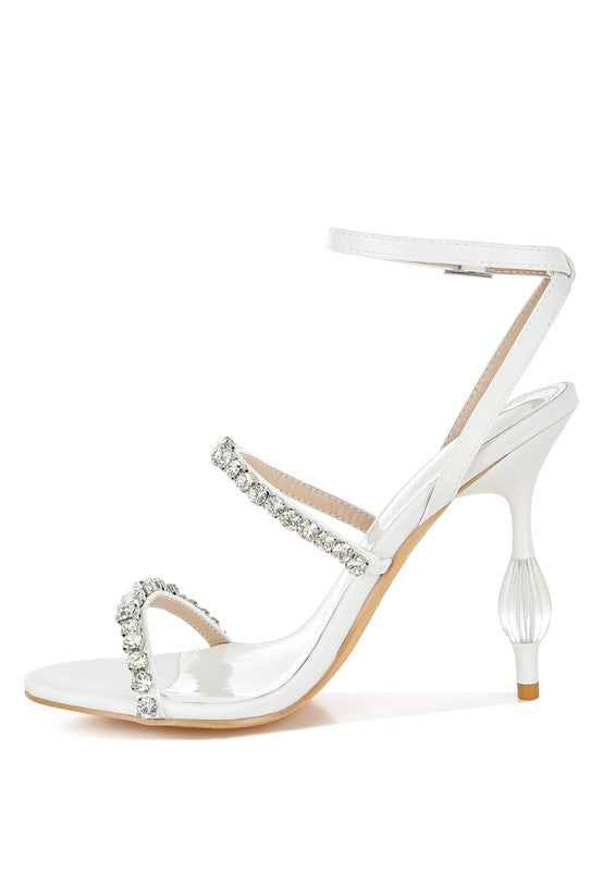 Aragon Diamante Embellished Fantasy Heel Sandals - Tigbul's Variety Fashion Shop