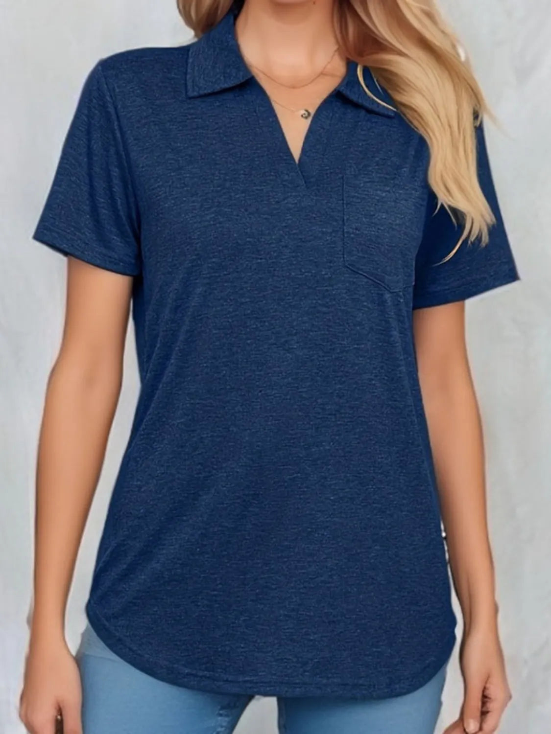 Johnny Collar Short Sleeve Top - Tigbul's Variety Fashion Shop