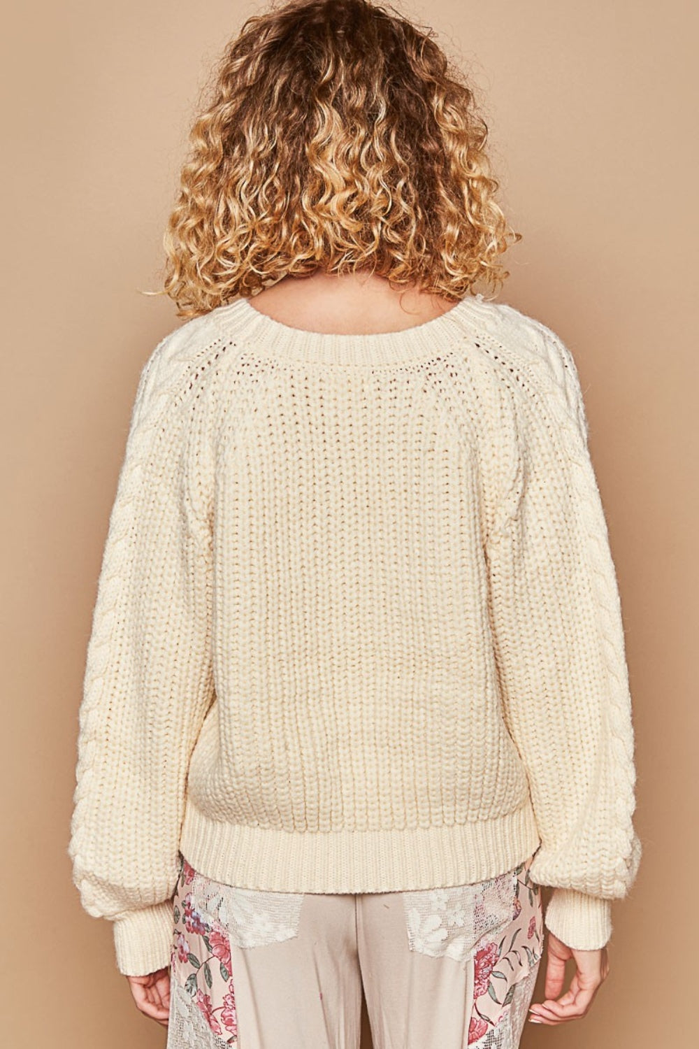 POL Cable Knit Cutout Long Sleeve Sweater - Tigbul's Variety Fashion Shop