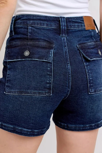 Judy Blue High Waist Back Flap Pocket Denim Shorts - Tigbul's Variety Fashion Shop