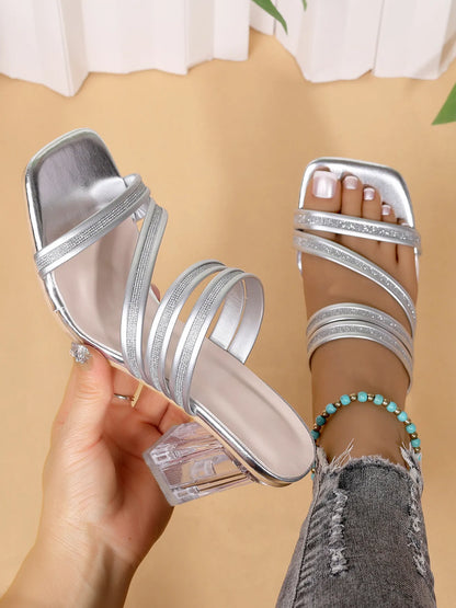 Open Toe Block Heel Sandals - Tigbul's Variety Fashion Shop