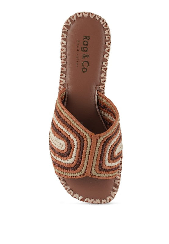 Kivah Handwoven Raffia Slip-On Flats - Tigbul's Variety Fashion Shop