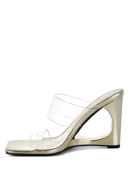 Zelene Fantasy 3.5" Wedge Heel Clear Sandals | Tigbuls Variety