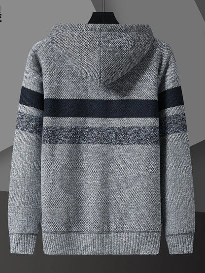 Men's Plus Size Drawstring Zip Up Hooded Cardigan - Tigbul's Variety Fashion Shop