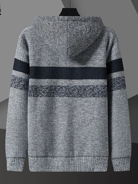 Men's Plus Size Drawstring Zip Up Hooded Cardigan - Tigbul's Variety Fashion Shop