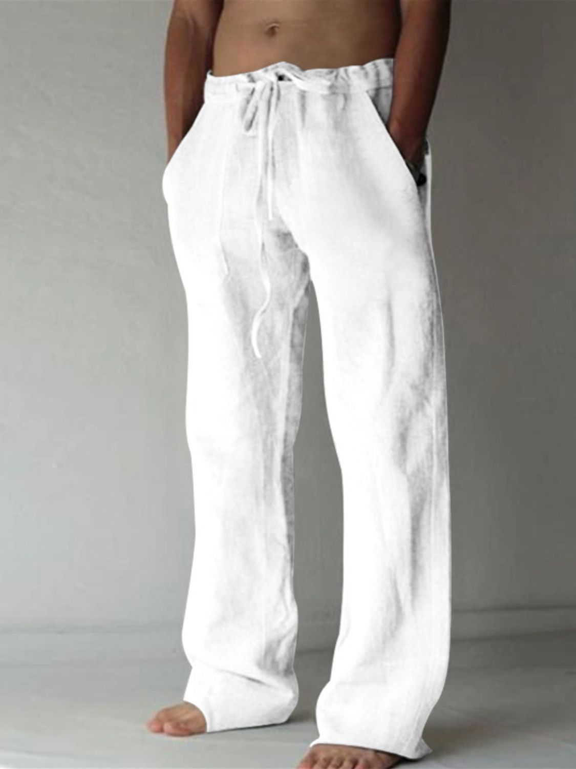 Men's Plus Size Drawstring Loose Fit Pants - Tigbul's Variety Fashion Shop