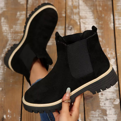 Round Toe Block Heels Boots - Tigbul's Variety Fashion Shop