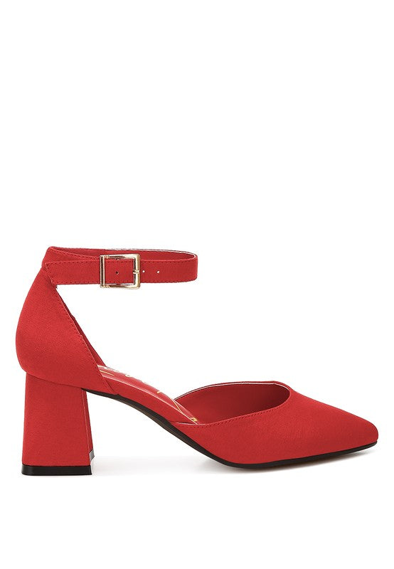 Rozita Microfiber Block Heel Sandals - Tigbul's Variety Fashion Shop