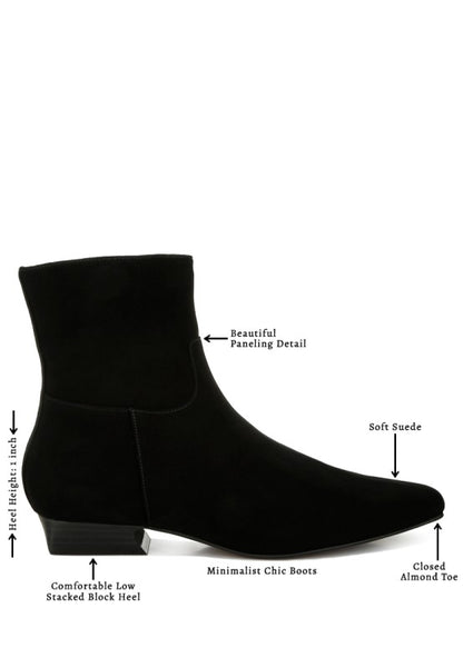 Hakra Flared Heel Suede Boots - Tigbul's Variety Fashion Shop
