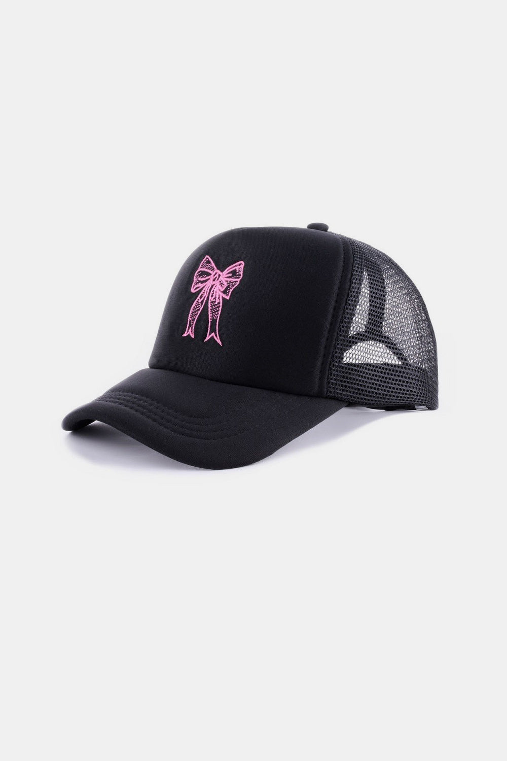 Zenana Ribbon Bow Embroidery Trucker Hat - Tigbul's Variety Fashion Shop